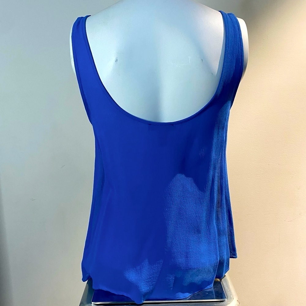AQUA Modern Colorblock Sheer Rayon Tank top Size M - Picture 4 of 6